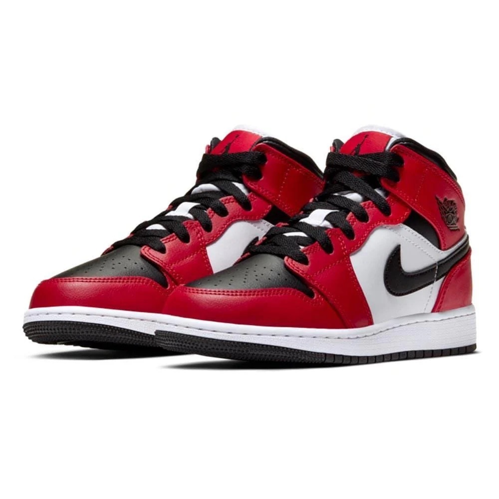 ❤️🖤Nike Air Jordan 1 Mid Chicago Black Toe Shoes